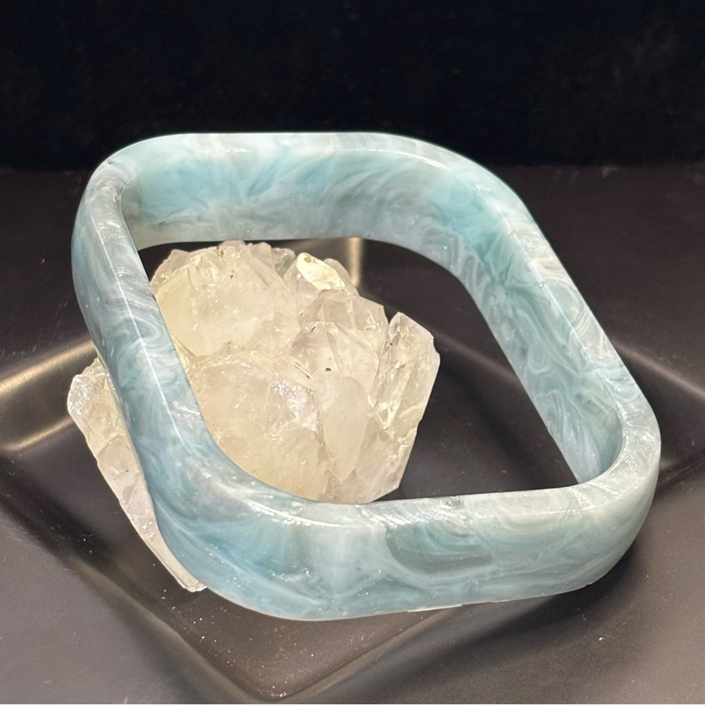 Resin Rectangular Bangle Bracelet, Artisan Made